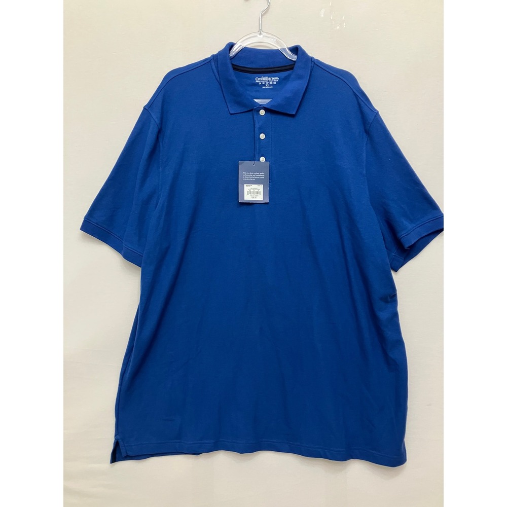 NWT Croft & Barrow Mens Pique Polo Size XL Royal Blue Easy Care UPF 15 Stretch